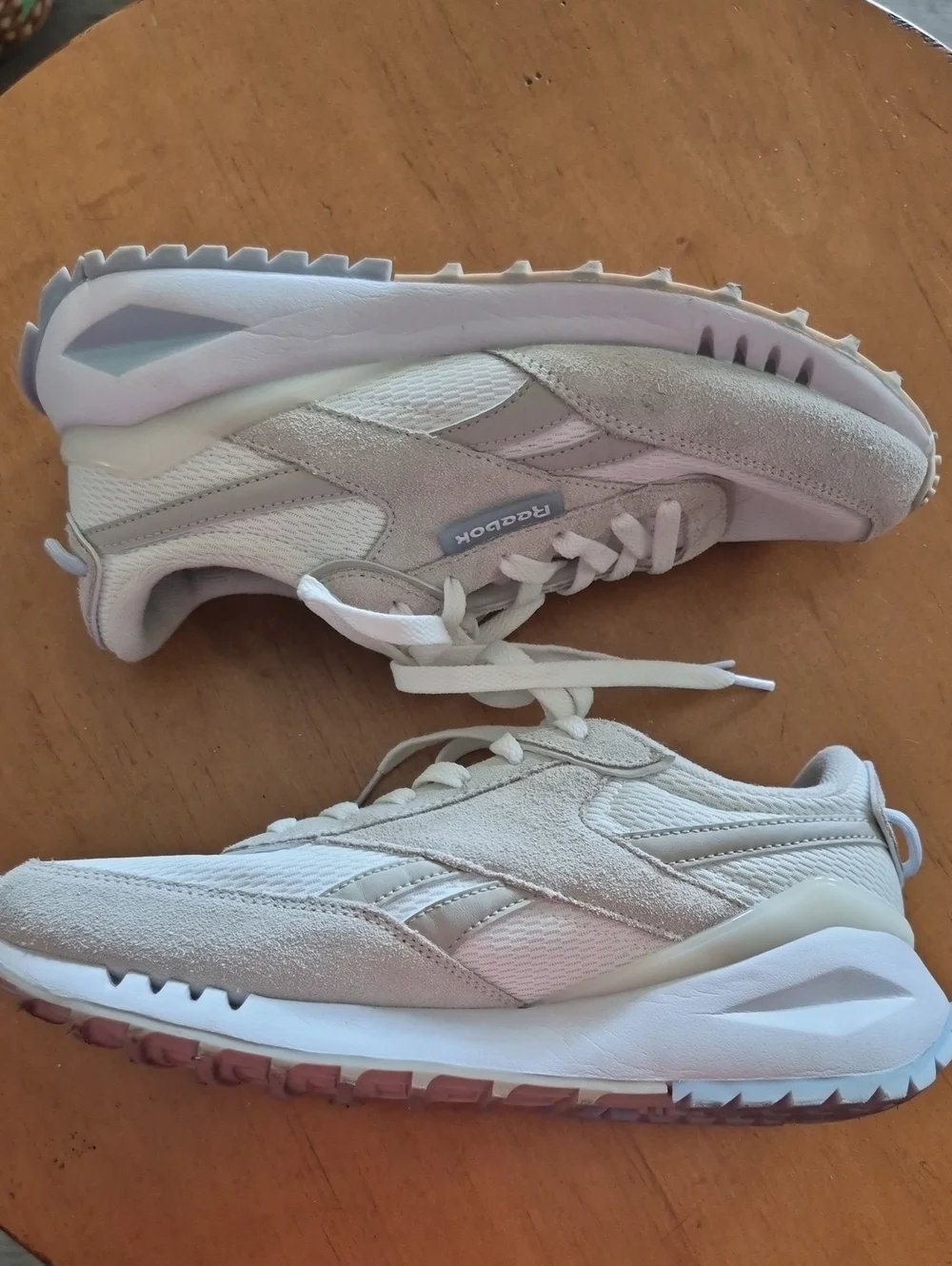Reebok White and Light Blue Low-Top Sneakers